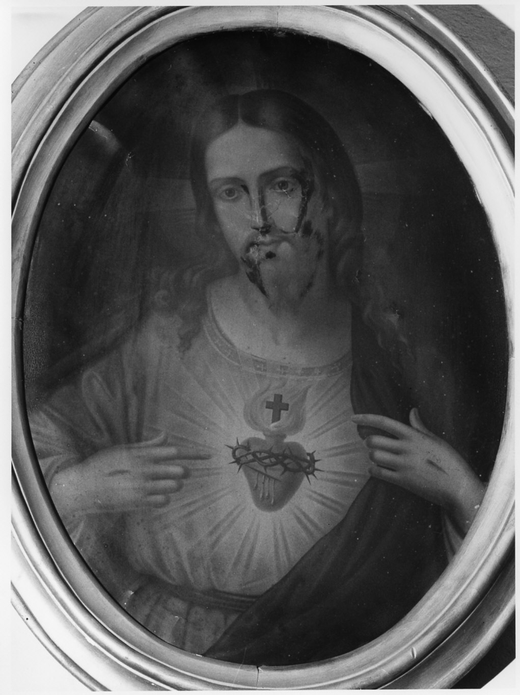 Sacro Cuore di Gesù (dipinto, opera isolata) - ambito lombardo (sec. XIX)