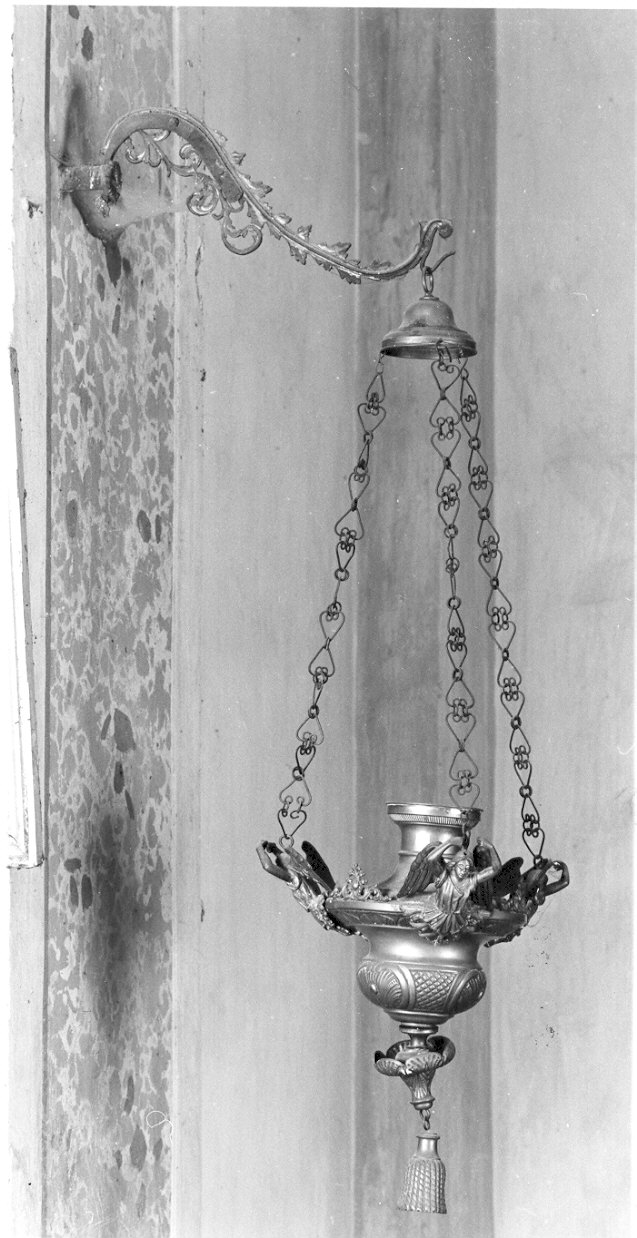 lampada pensile - a vaso, opera isolata - ambito lombardo (fine/inizio secc. XIX/ XX)