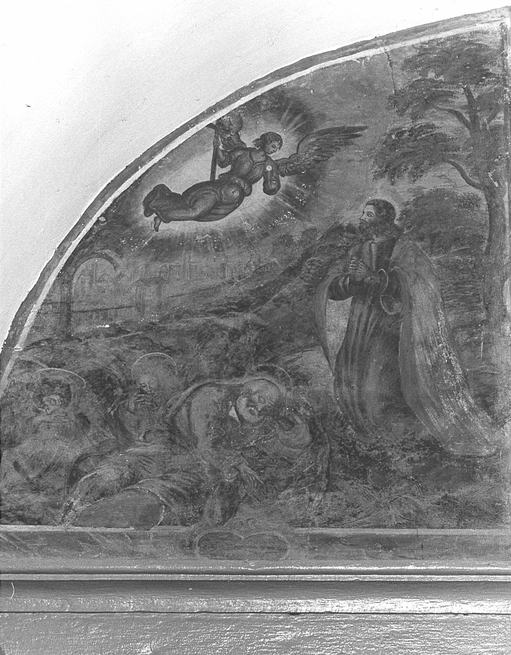 orazione di Cristo nell'orto di Getsemani (dipinto murale) - ambito lombardo (seconda metà sec. XVI)