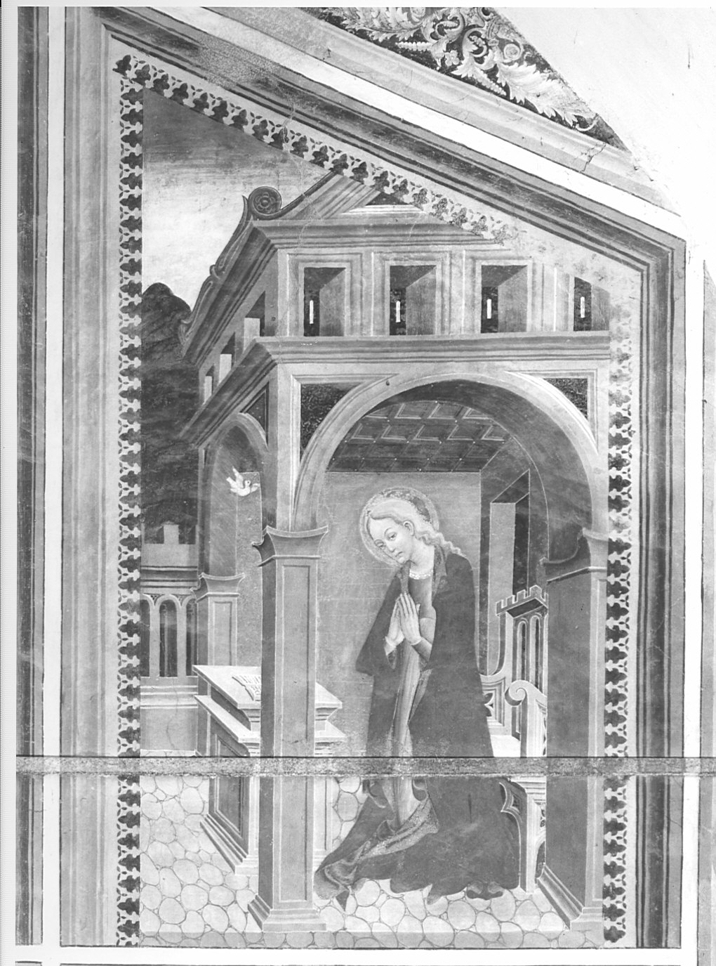 Madonna annunciata (dipinto murale, elemento d'insieme) - ambito lombardo (seconda metà sec. XV)