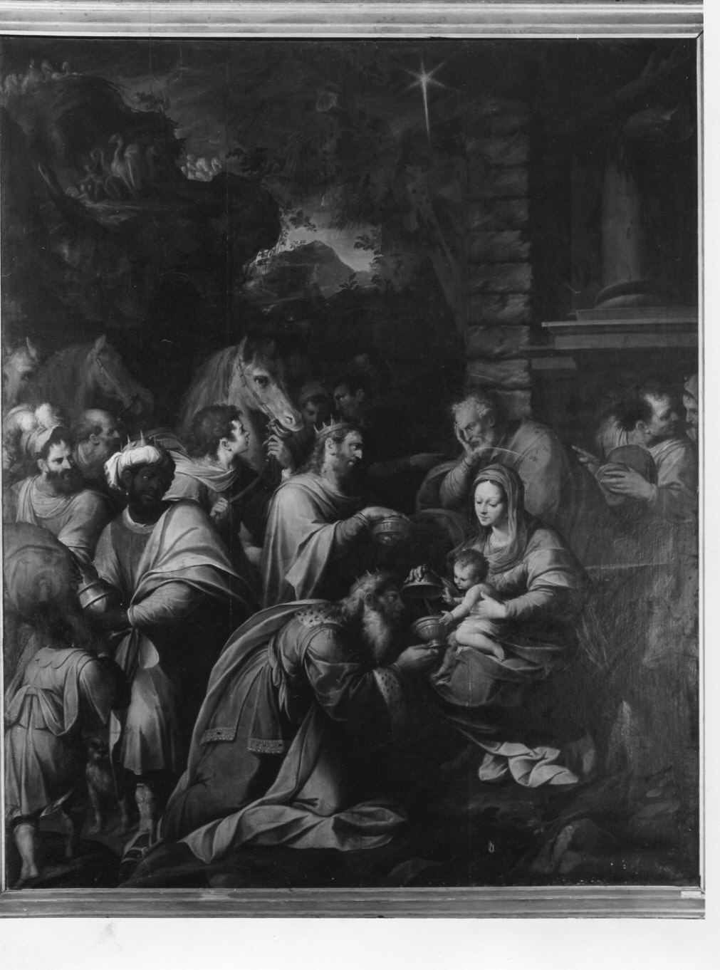 adorazione dei Re Magi (dipinto, opera isolata) di Procaccini Camillo (primo quarto sec. XVII)