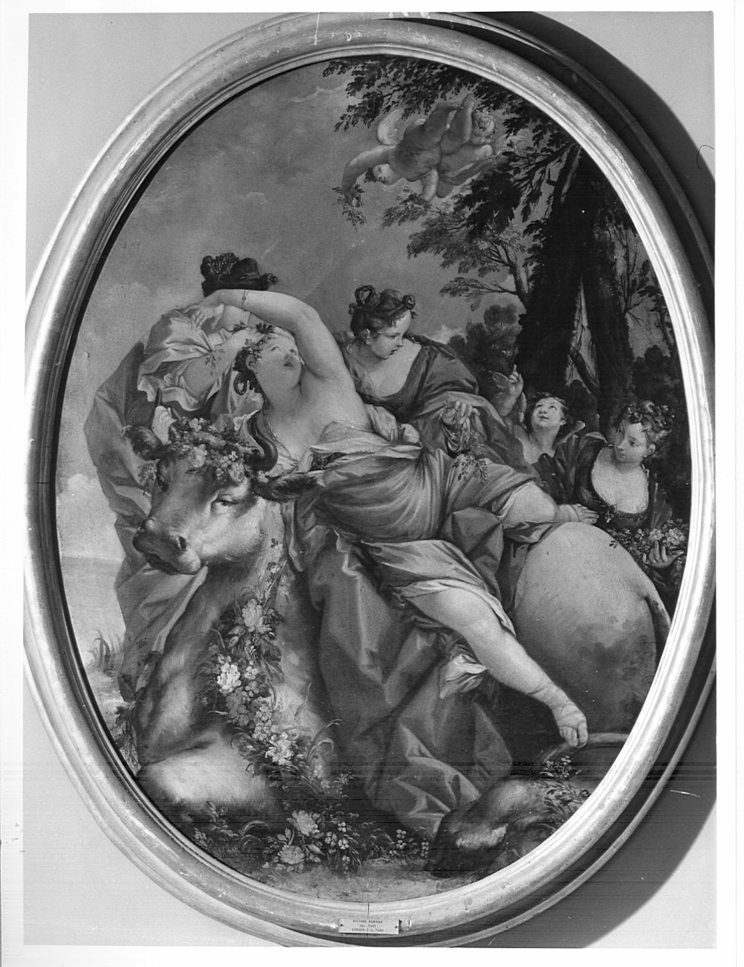 Europa sale sul dorso del toro (dipinto, pendant) - ambito romano (seconda metà sec. XVIII)