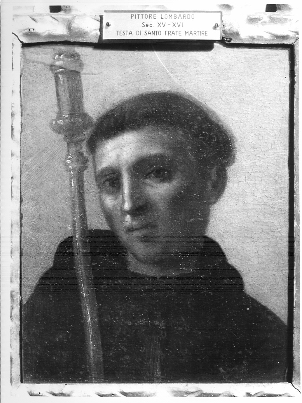 Santo monaco (dipinto, frammento) - ambito bresciano (primo quarto sec. XVI)