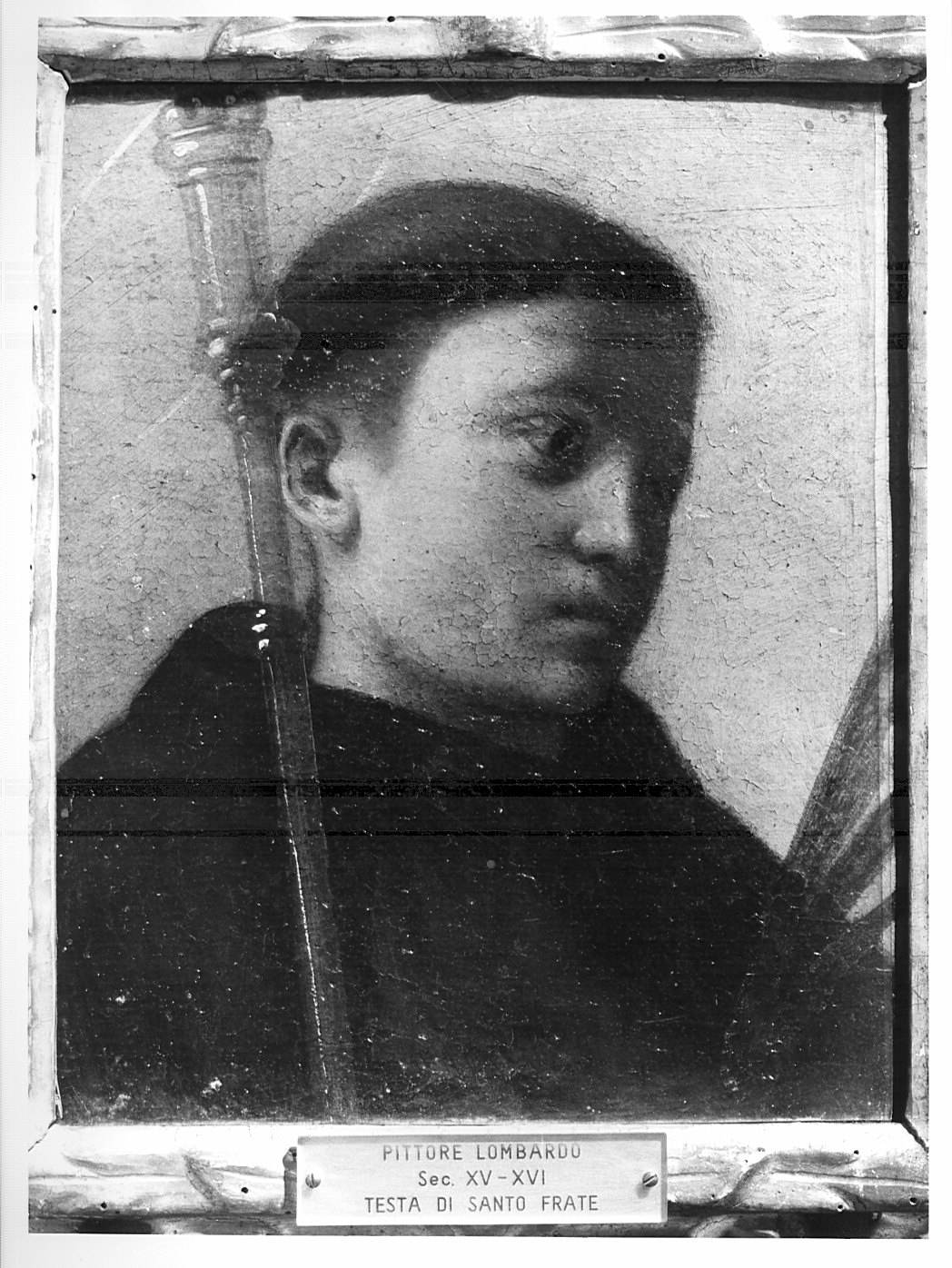 Santo monaco (dipinto, frammento) - ambito bresciano (primo quarto sec. XVI)