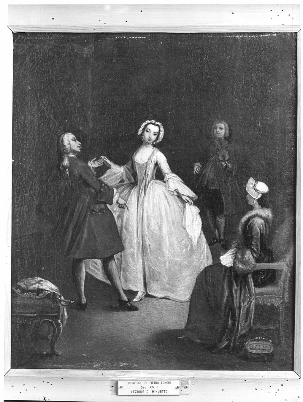 Lezione di minuetto, scena di ballo (dipinto, pendant) - ambito veneto (sec. XVII)