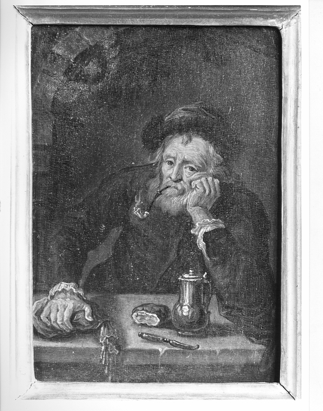 uomo con pipa (dipinto, pendant) - ambito olandese (sec. XVIII)