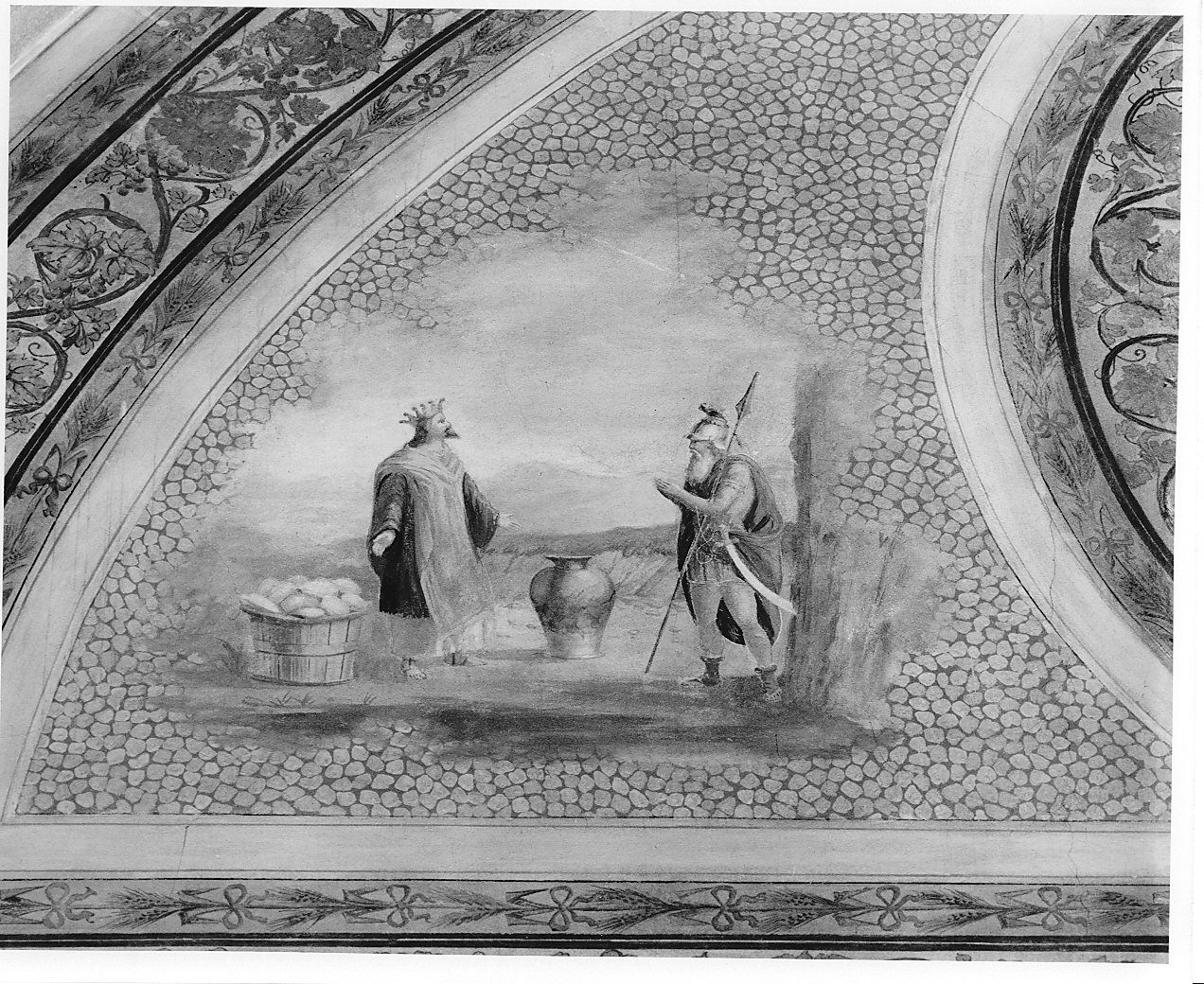 moltiplicazione dei pani e dei pesci (dipinto murale, opera isolata) di Gambini Rodolfo (attribuito) (fine sec. XIX)