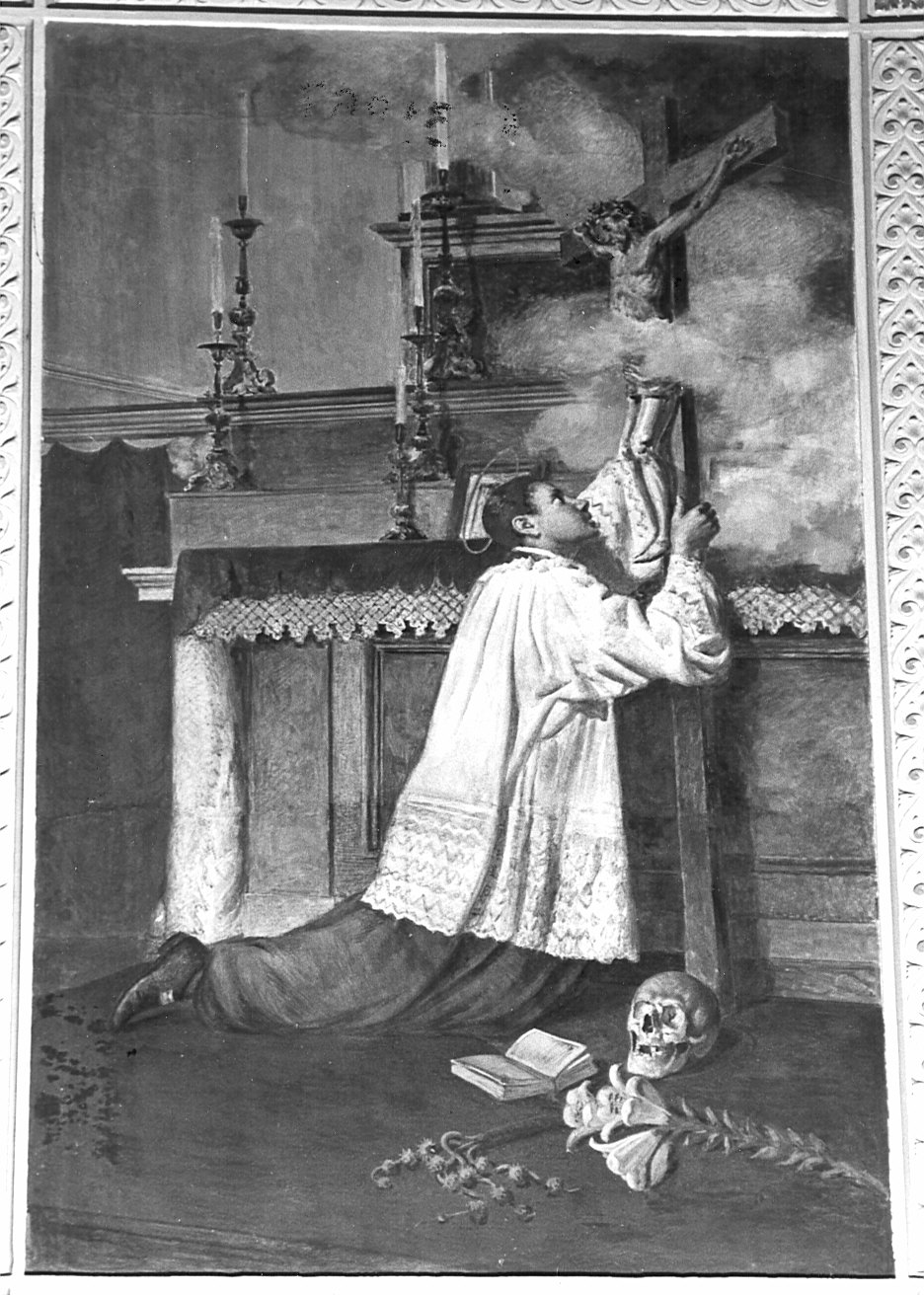 San Luigi Gonzaga (dipinto murale, elemento d'insieme) di Bocca Luigi (attribuito), Raffele Ambrogio (attribuito), Ottone Casimiro (attribuito) (sec. XX)