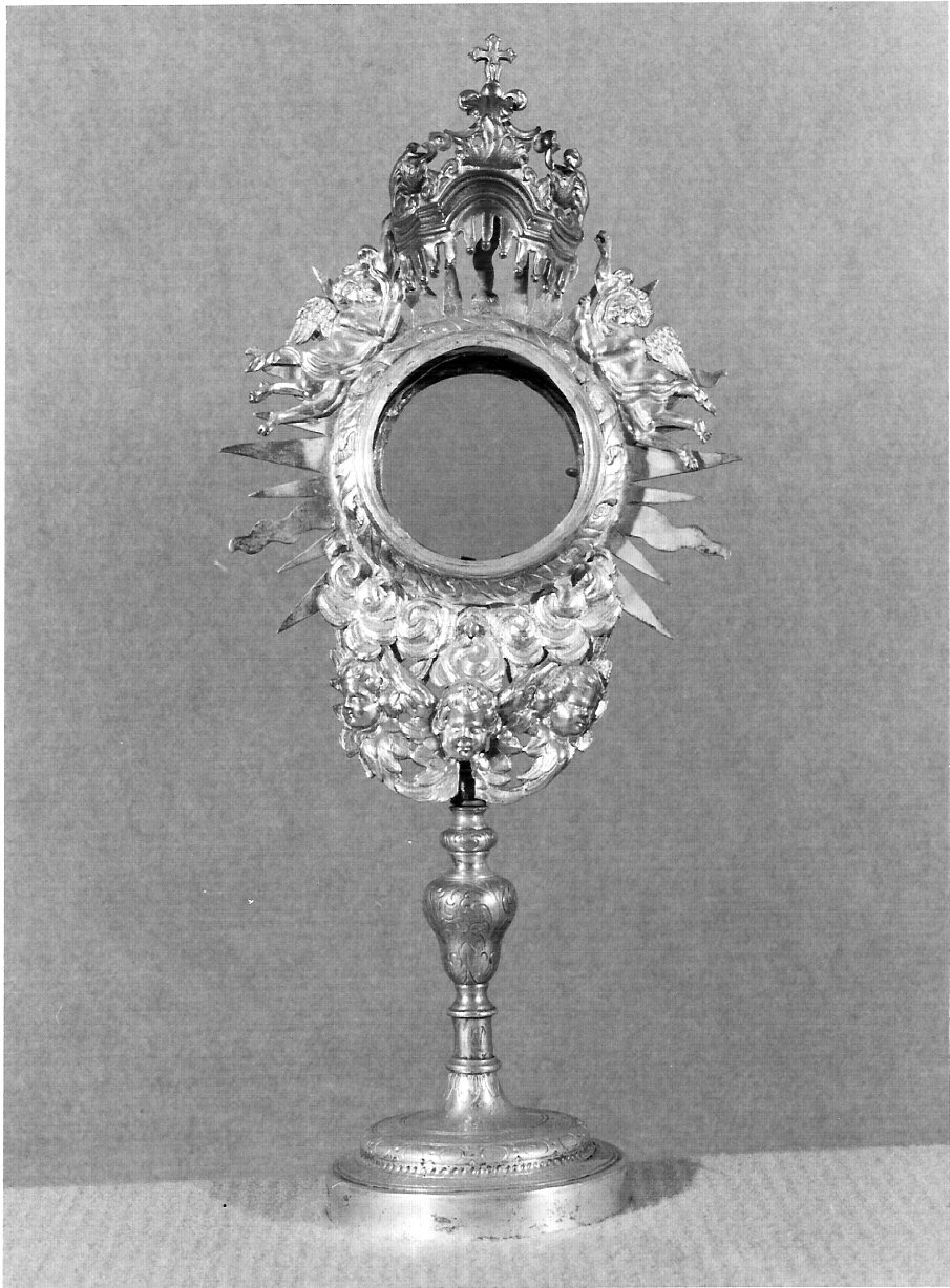 ostensorio - a raggiera, opera isolata - bottega lombarda (seconda metà sec. XVII, sec. XVIII, sec. XIX)