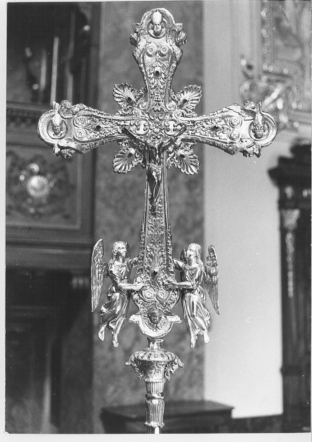 croce astile, opera isolata - bottega lombarda (sec. XIX)