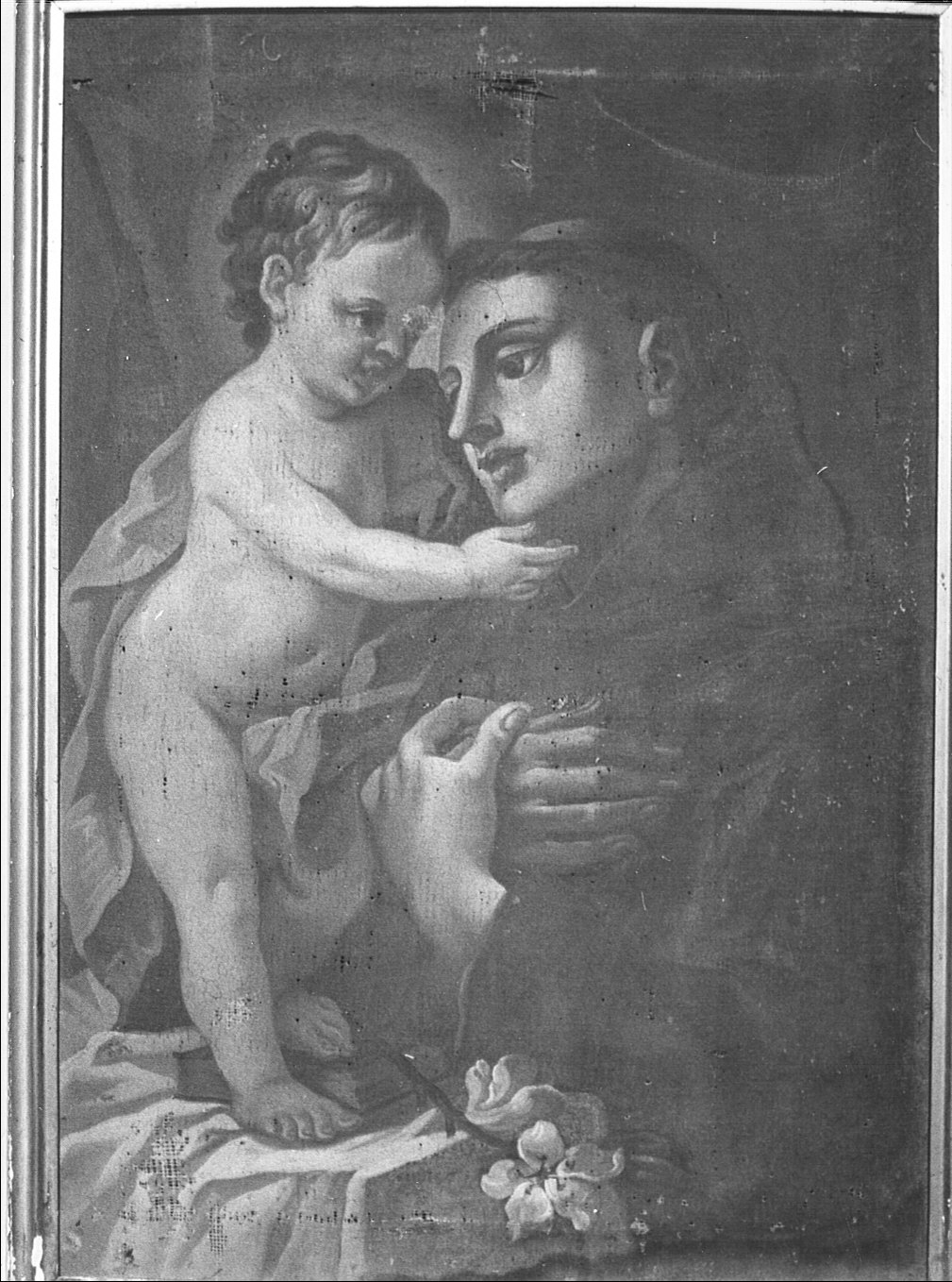 Sant'Antonio da Padova con il bambino (dipinto, opera isolata) - ambito lombardo (inizio sec. XIX)