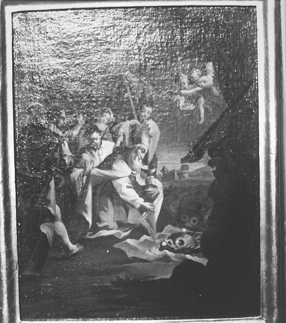 miracolo eucaristico con San Satiro (dipinto, opera isolata) - ambito lombardo (sec. XVIII)