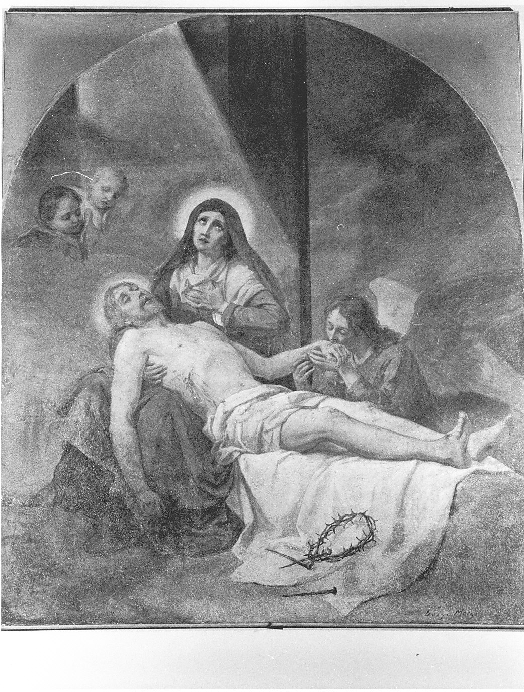 deposizione di Cristo dalla croce (dipinto, opera isolata) di Morgari Luigi (fine sec. XIX)