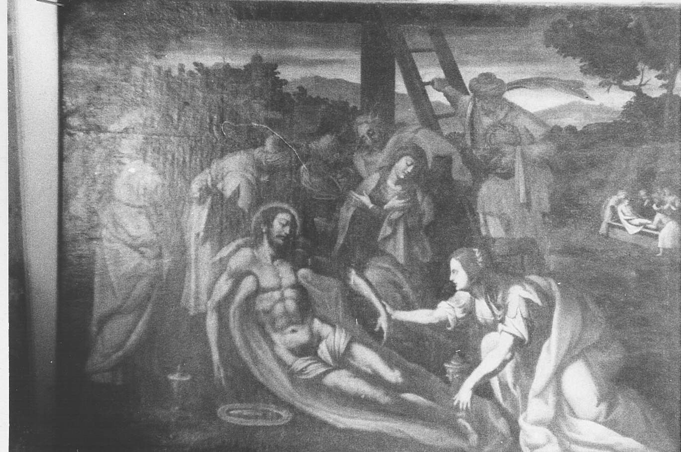 deposizione di Cristo dalla croce (dipinto, opera isolata) - ambito lombardo (metà sec. XVII)