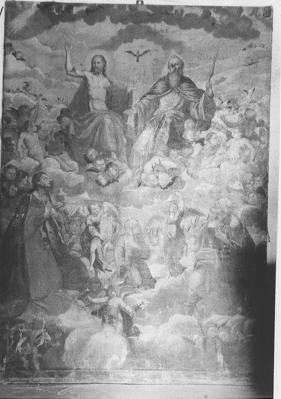 Trinità in gloria e Santi (dipinto, opera isolata) - ambito lombardo (secc. XVII/ XVIII)