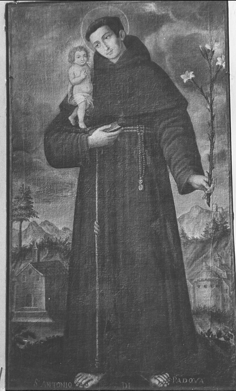 Sant'Antonio da Padova con il bambino (dipinto, opera isolata) - ambito lombardo (fine sec. XVII)