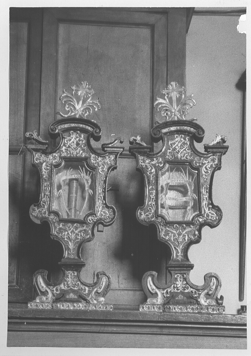 reliquiario, serie - bottega lombarda (seconda metà sec. XVIII)