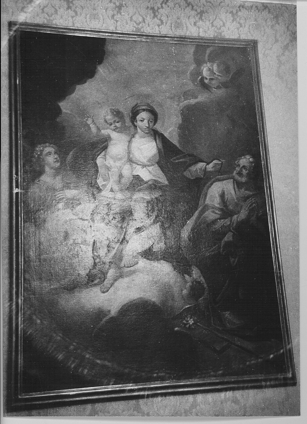 Madonna con Bambino in gloria con San Giuseppe (dipinto, opera isolata) - ambito lombardo (inizio sec. XIX)