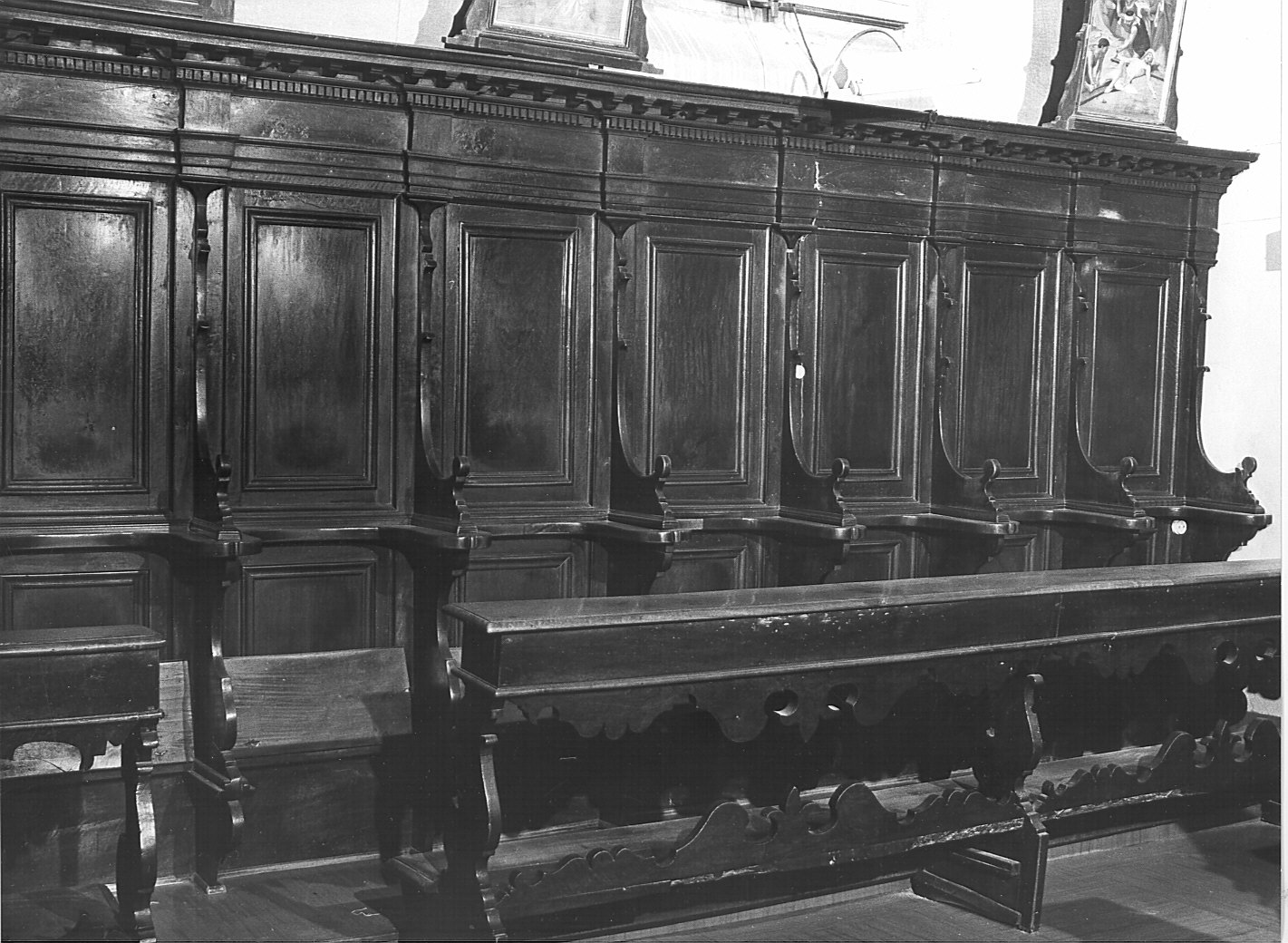 stalli del coro, insieme - bottega lombarda (metà sec. XVII)