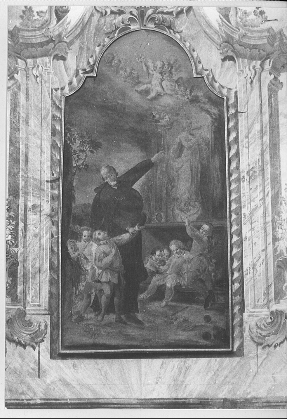 San Filippo Neri e i fanciulli (dipinto, opera isolata) - ambito lombardo (sec. XVII)