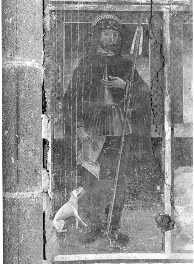 San Rocco (dipinto murale, opera isolata) - ambito lombardo (primo quarto sec. XVI)