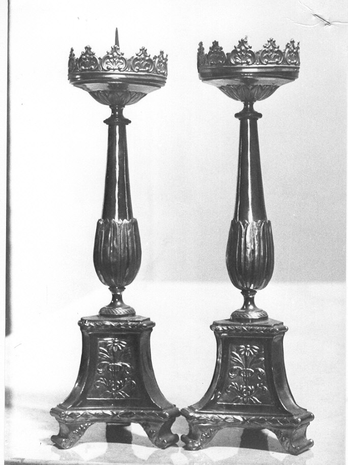 candeliere d'altare, serie - ambito lombardo (sec. XIX)