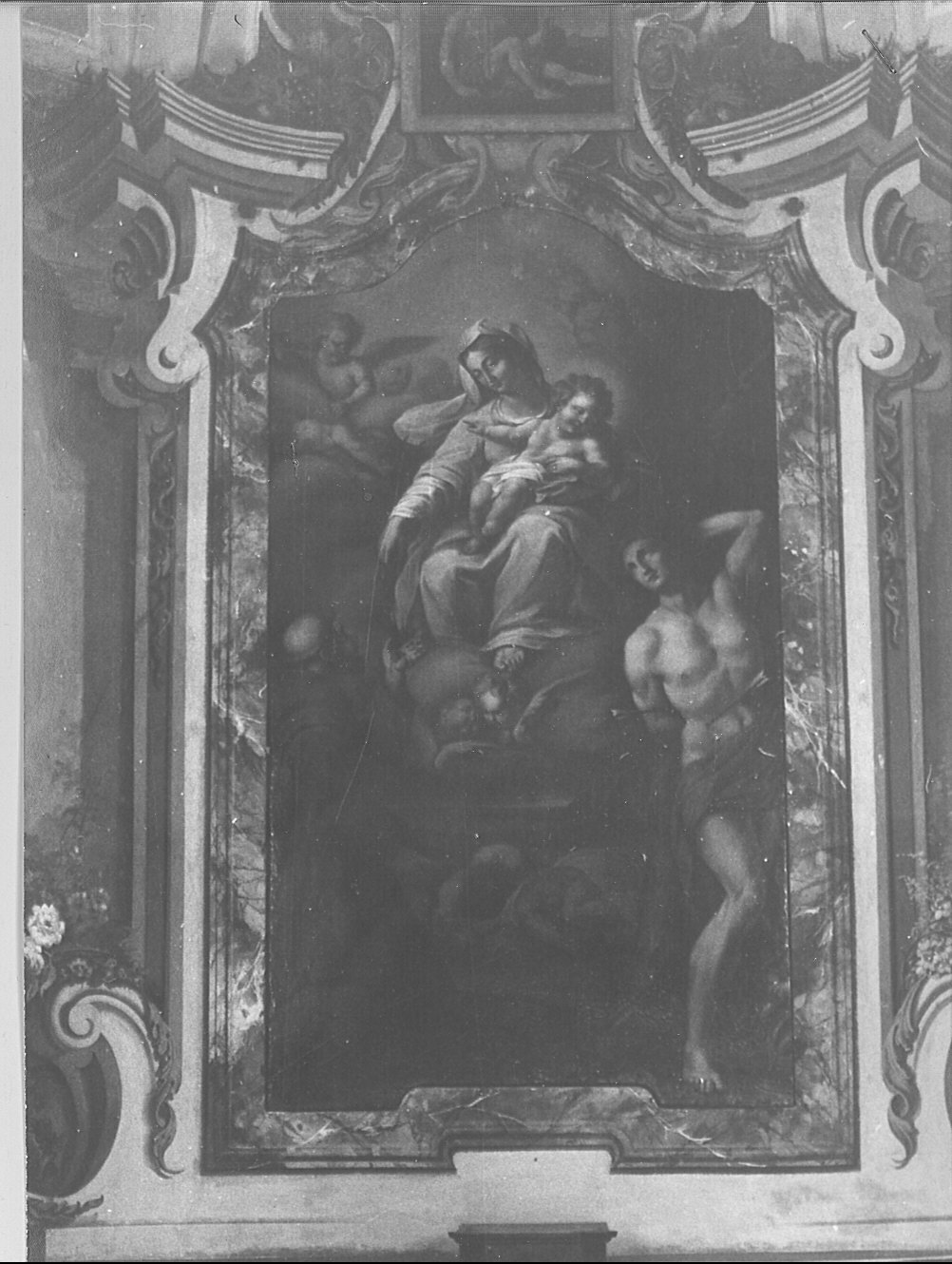 Madonna del Lazzaretto, Madonna con Bambino e Santi (dipinto, opera isolata) - ambito lombardo (sec. XVII)