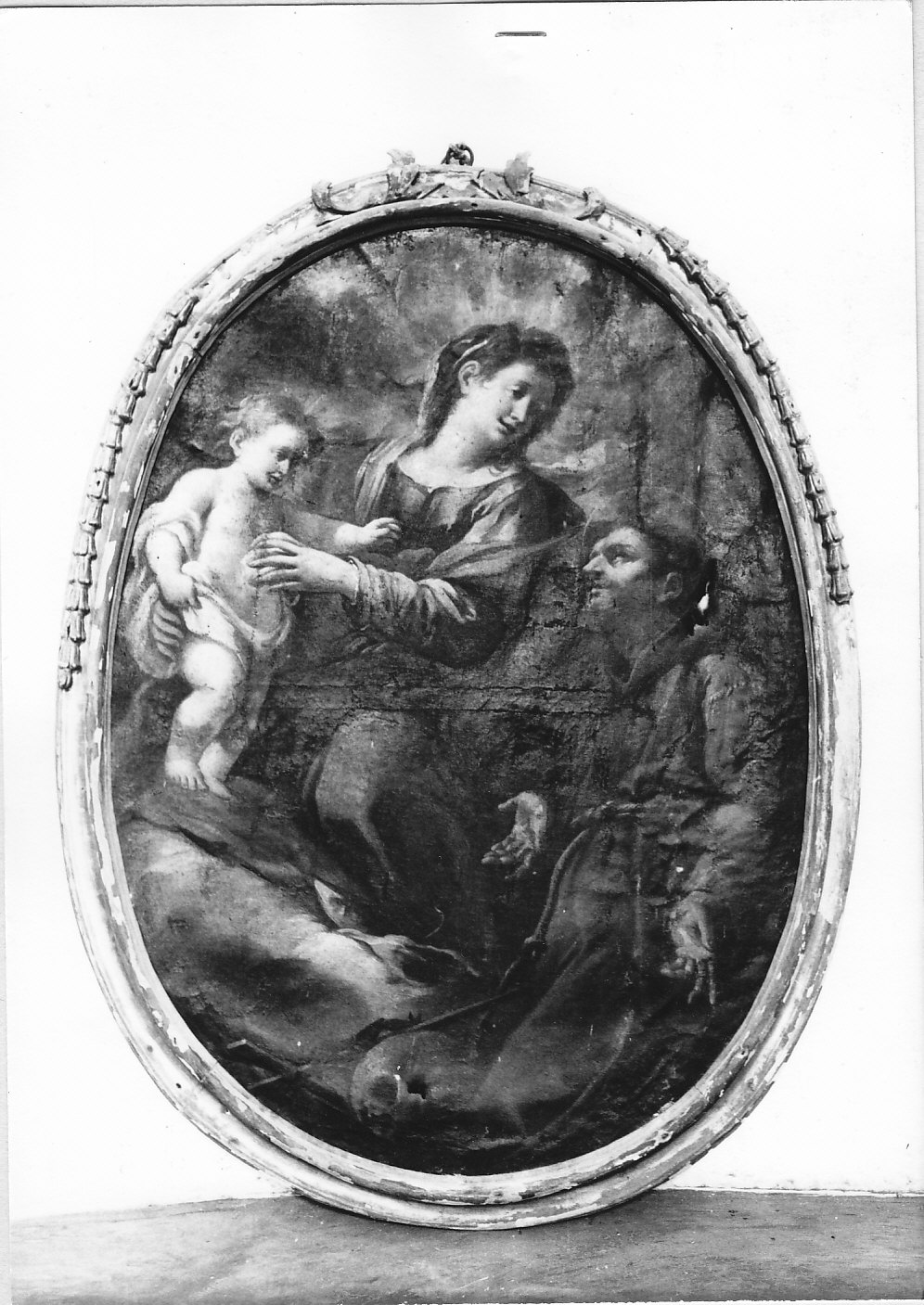 Madonna in gloria con San Francesco d'Assisi (dipinto, opera isolata) - ambito lombardo (sec. XVIII)