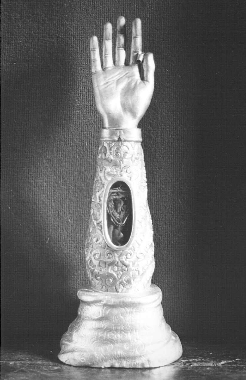 reliquiario antropomorfo - a braccio - bottega lombarda (sec. XVIII)