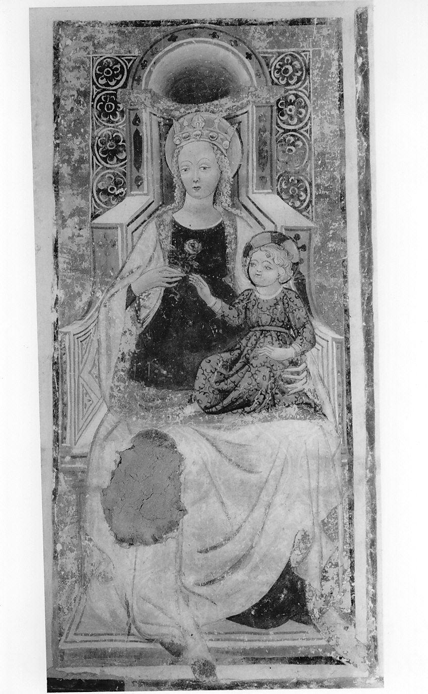 Madonna in trono con Bambino (dipinto murale, opera isolata) - ambito lombardo (seconda metà sec. XV)
