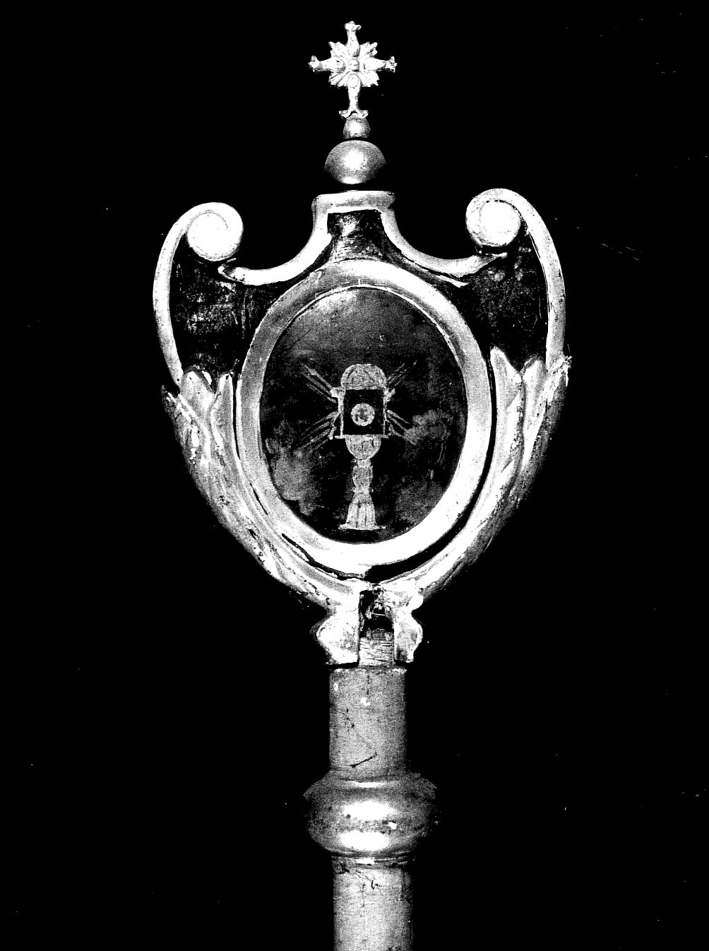 mazza processionale, opera isolata - bottega lombarda (inizio sec. XIX)