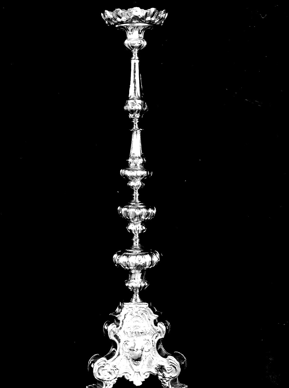 candeliere d'altare, serie - bottega lombarda (seconda metà sec. XVIII)