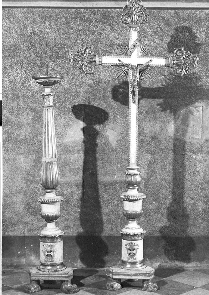 candeliere d'altare, serie - ambito lombardo (sec. XIX)