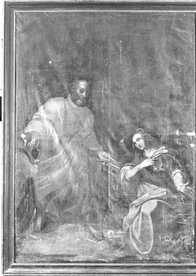 San Pietro e Sant'Agnese (dipinto, opera isolata) - ambito lombardo (sec. XVII)