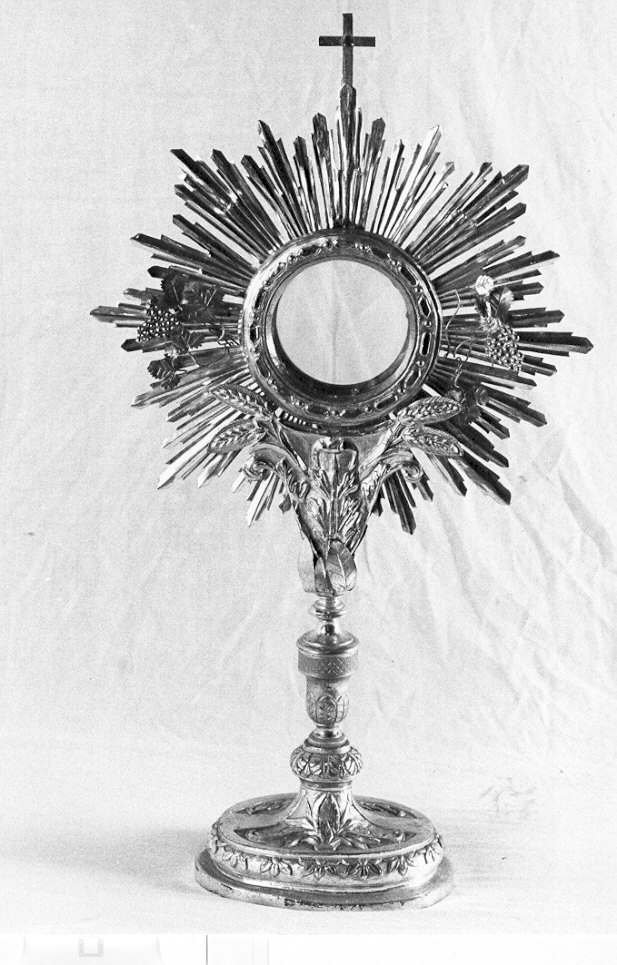 ostensorio - a raggiera, opera isolata - ambito Italia settentrionale (primo quarto sec. XIX)