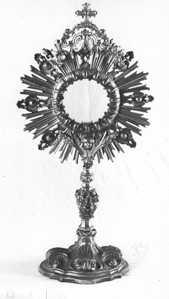 ostensorio - a raggiera, opera isolata - ambito Italia settentrionale (sec. XVIII)