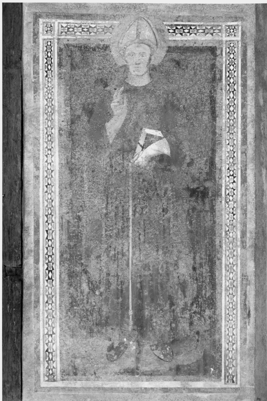 San Ludovico di Tolosa (?) (dipinto murale, opera isolata) - ambito lombardo (sec. XIV)