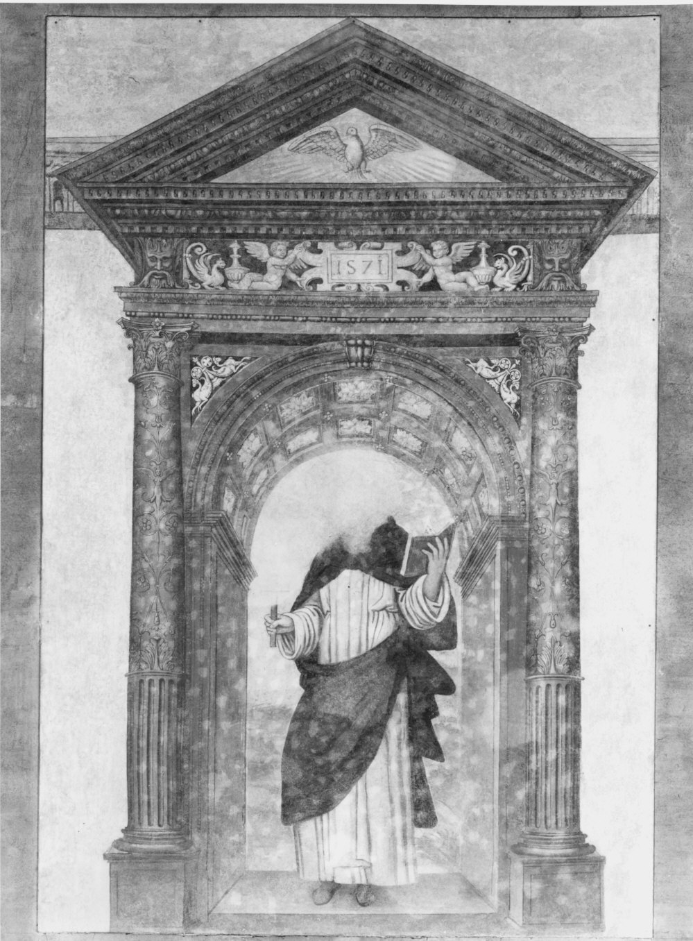 San Domenico (dipinto murale) - ambito lombardo (sec. XVI)