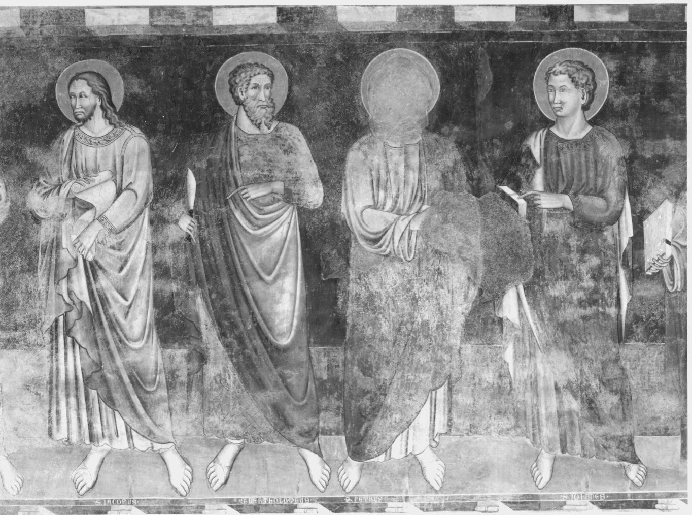 apostoli (dipinto murale, ciclo) di Maestro della Tomba Fissiraga (attribuito) (secondo quarto sec. XIV)