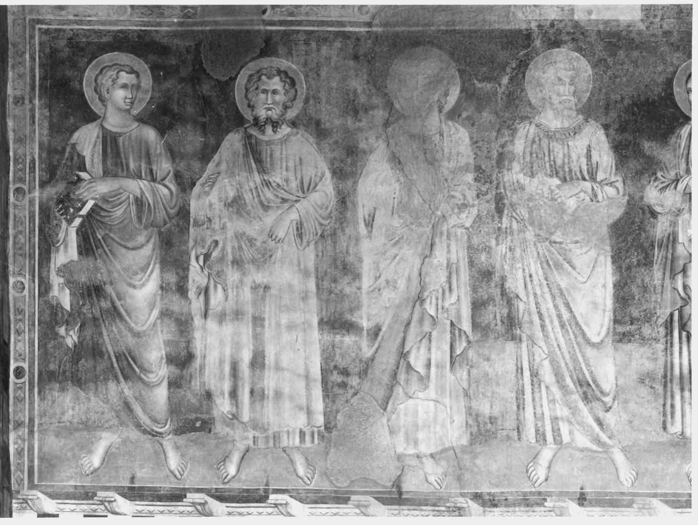 Santi apostoli (dipinto murale, elemento d'insieme) di Maestro della Tomba Fissiraga (attribuito) (secondo quarto sec. XIV)