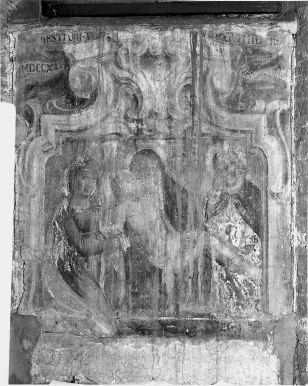 pietà (dipinto murale) - ambito lombardo (sec. XVI, sec. XVIII)