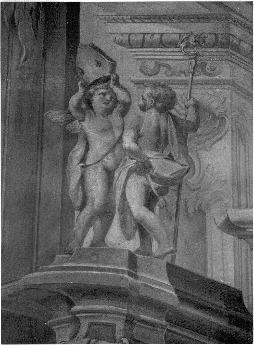 angioletti (dipinto, coppia) - bottega lombarda (sec. XVIII)