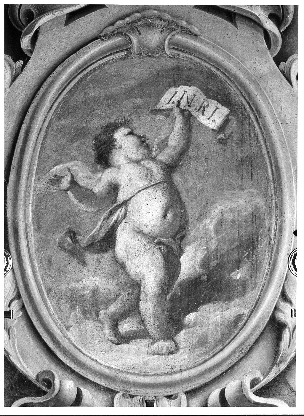 angioletto con simbolo della Passione (dipinto murale, opera isolata) di Biella Felice (sec. XVIII)