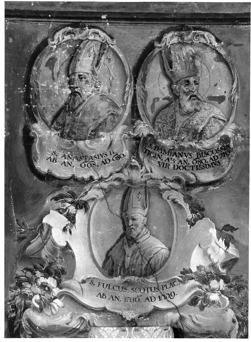 ritratti di vescovi pavesi (dipinto murale) di Biella Felice (sec. XVIII)