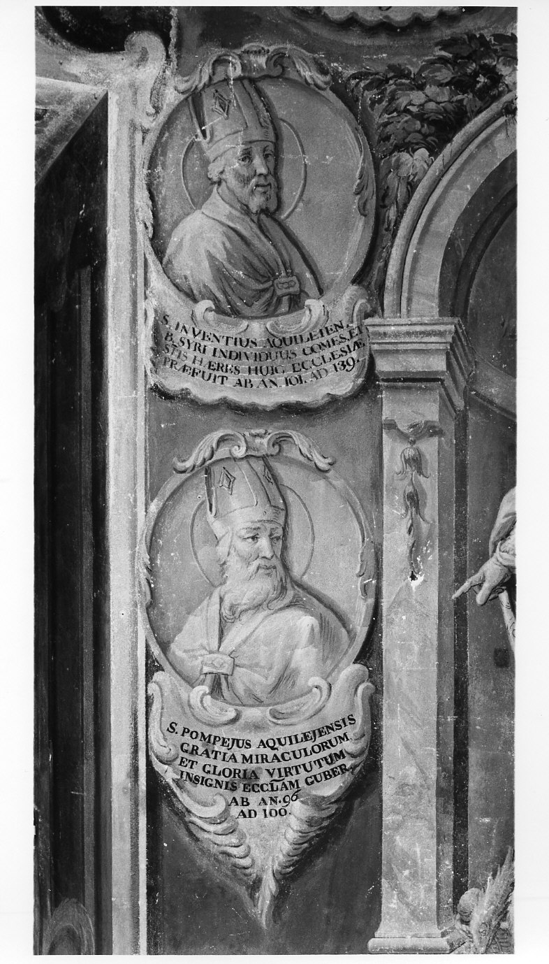ritratti di vescovi pavesi (dipinto murale) di Biella Felice (sec. XVIII)