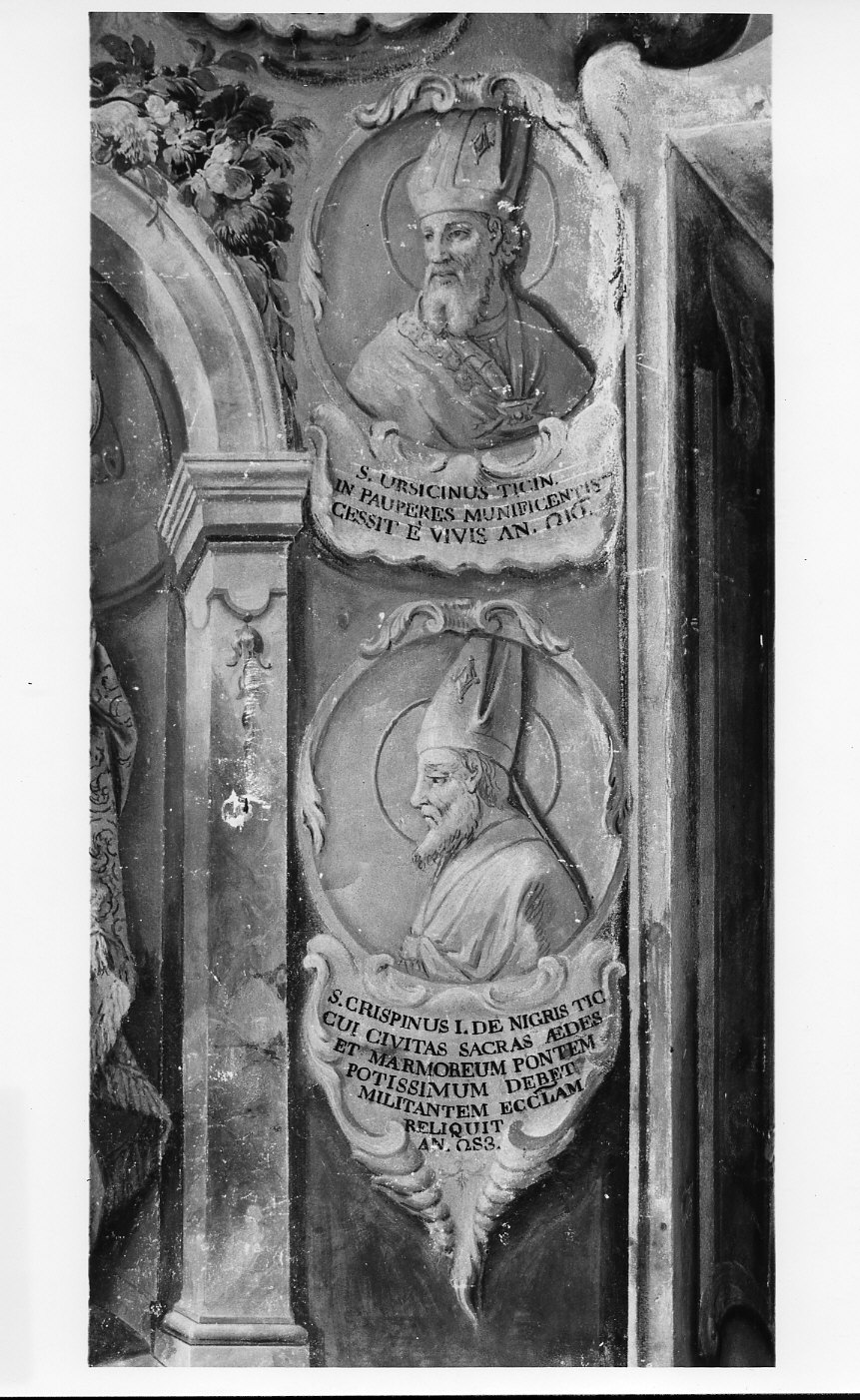 ritratti di vescovi pavesi (dipinto murale) di Biella Felice (sec. XVIII)