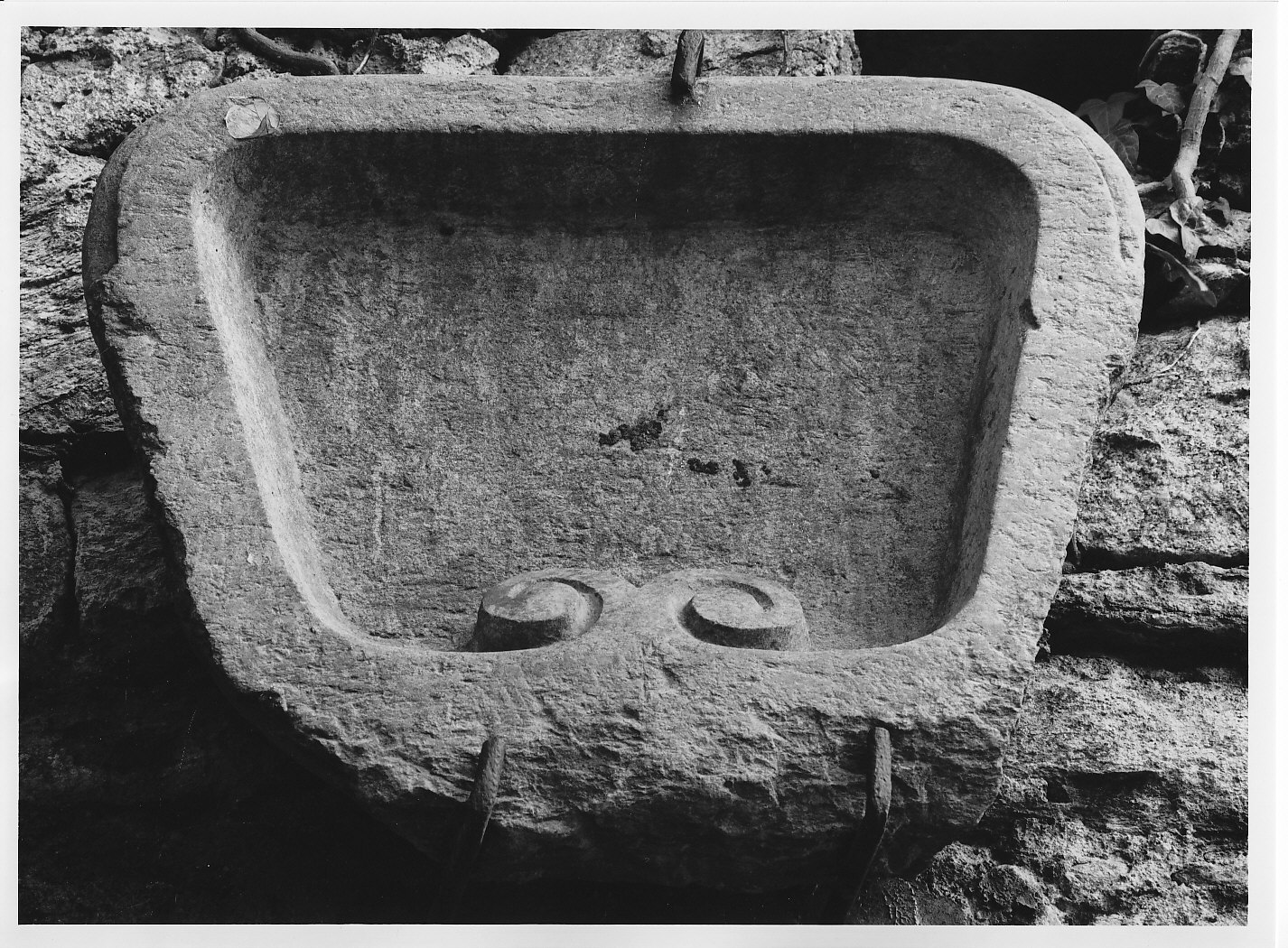 acquasantiera, opera isolata - bottega valtellinese (sec. XVIII)