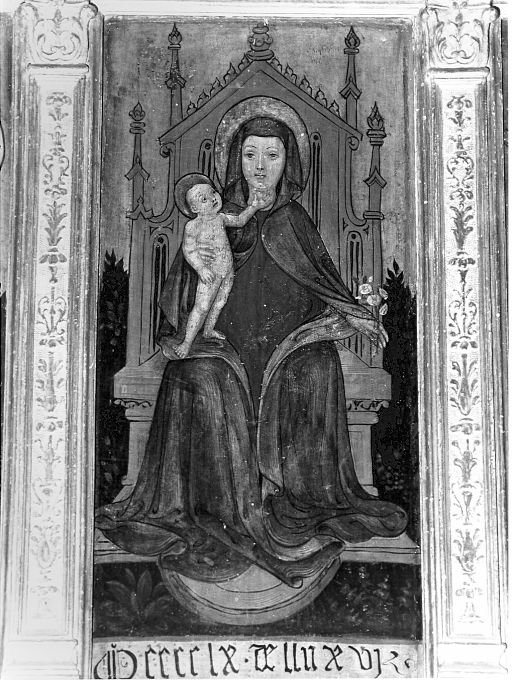 Madonna con Bambino (decorazione) di Moretti Cristoforo (attribuito) (sec. XV)
