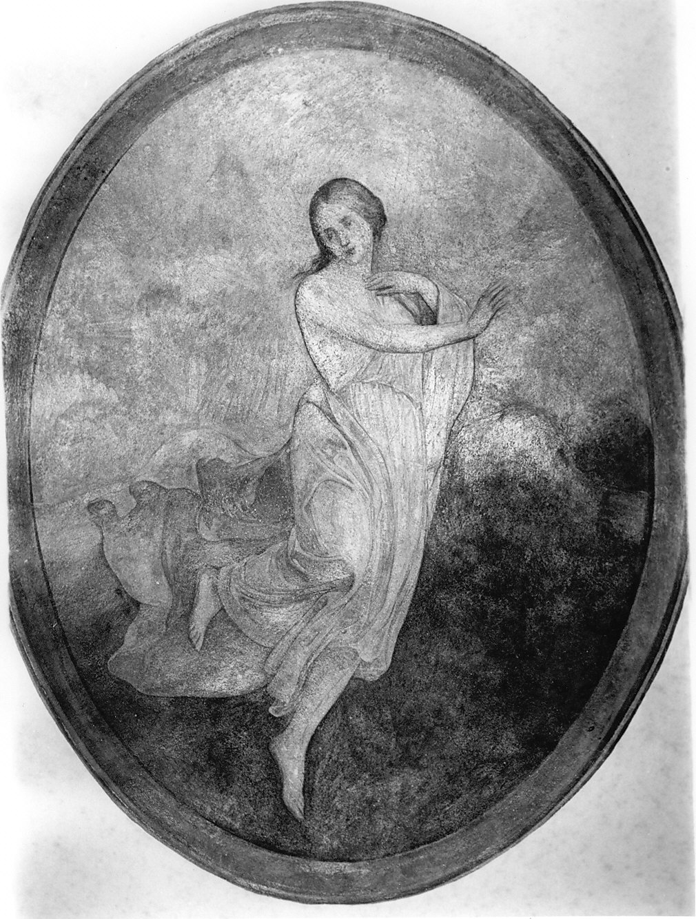 figura femminile panneggiata (dipinto murale, opera isolata) di Garberini Giovan Battista (attribuito) (sec. XIX)