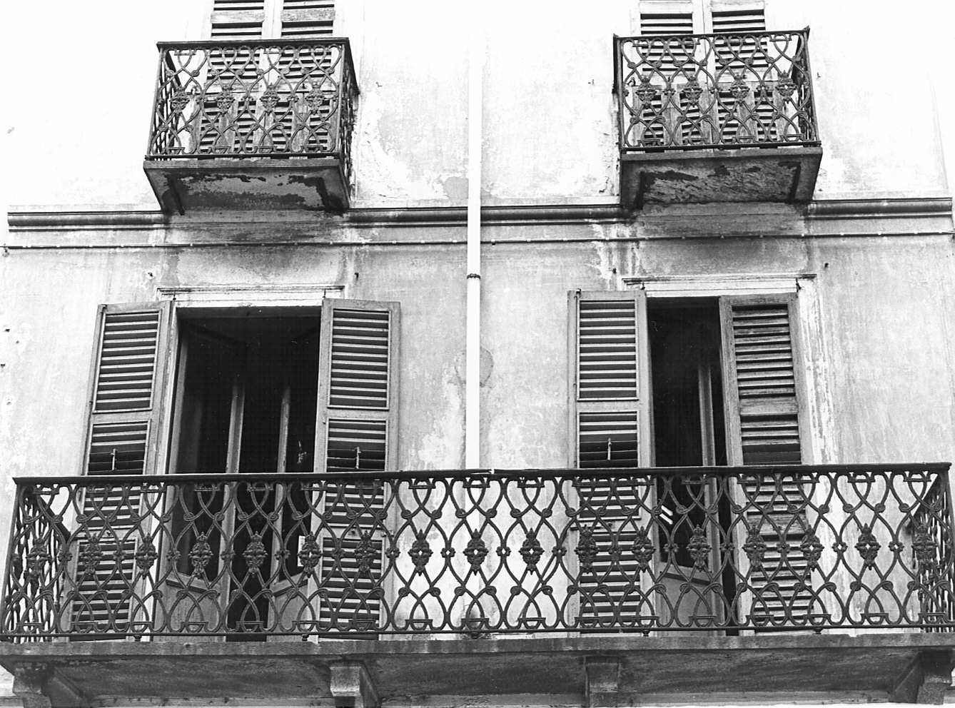 ringhiera di balcone, serie - bottega pavese (fine sec. XIX)